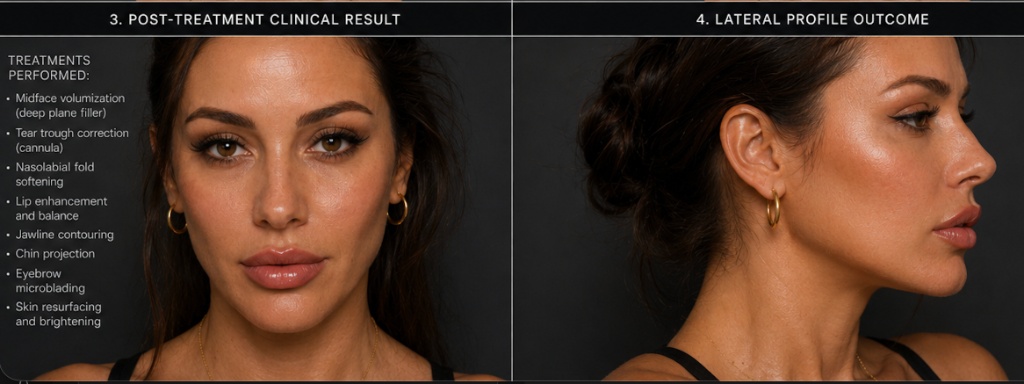 چهره بعد از شبیهسازی Vyron Beauty AI